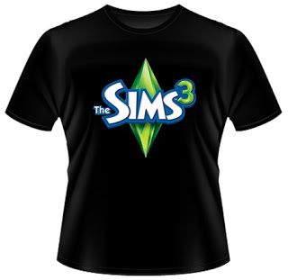 Camiseta  The Sims 3 (Preta/Branca)