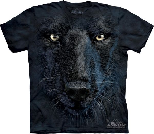 Camiseta - Black Wolf Face 100 Algodão